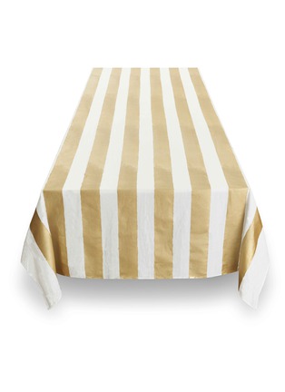 细节 –点击放大 - SUMMERILL & BISHOP - Stripe Linen Tablecloth — Gold