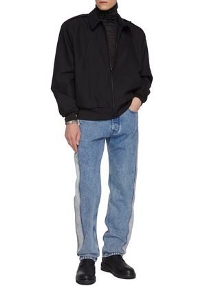 模特儿示范图 - 点击放大 - MM6 MAISON MARGIELA - Gabardine Trench Bomber Wool Jacket