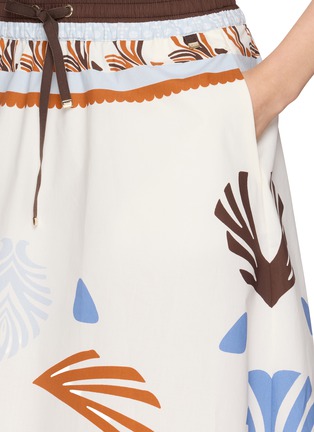  - HERNO - Flared Drawstring Waistband Printed Cotton Skirt