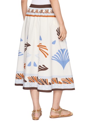 背面 - 点击放大 - HERNO - Flared Drawstring Waistband Printed Cotton Skirt