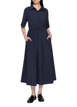 模特儿示范图 - 点击放大 - HERNO - Short Sleeve Drawstring Waist Shirt Dress