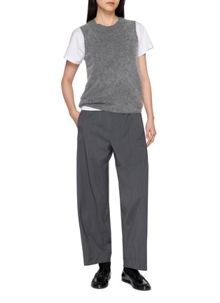 模特儿示范图 - 点击放大 - HERNO - Wide Leg Elasticated Waistband Wool Blend Pants