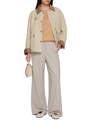 模特儿示范图 - 点击放大 - HERNO - 按扣饰圆领短袖 T 恤