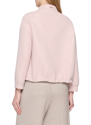 背面 - 点击放大 - HERNO - Zip Up Stand Collar Sequin Textured Jacket
