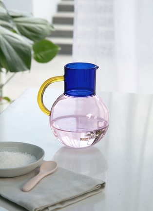 细节 –点击放大 - BLOCK DESIGN - Small Pablo Glass Jug — Pink/Cobalt