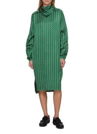 首图 - 点击放大 - LACOSTE - Printed Scarf Neck Dress