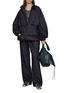 模特儿示范图 - 点击放大 - LACOSTE - High Neck Dark Wash Denim Jacket
