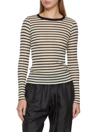 首图 - 点击放大 - LA FETICHE - Jackie Raye Long Sleeve Striped Cotton Knit Top
