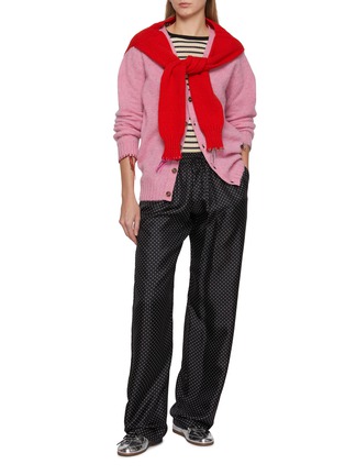 模特儿示范图 - 点击放大 - LA FETICHE - Jackie Raye Long Sleeve Striped Cotton Knit Top