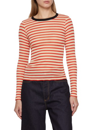 首图 - 点击放大 - LA FETICHE - Jackie Raye Long Sleeve Striped Cotton Knit Top