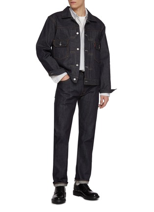 模特儿示范图 - 点击放大 - LEVI'S - 1967 505 Straight Leg Cotton Denim Jeans