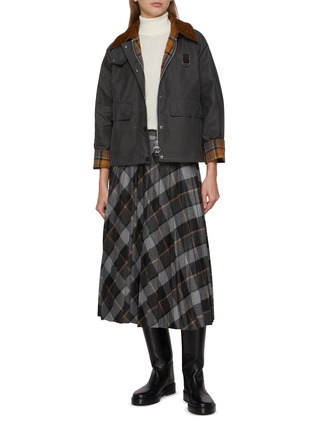 模特儿示范图 - 点击放大 - BARBOUR - Spey Wax D-Ring Detail Cotton Jacket