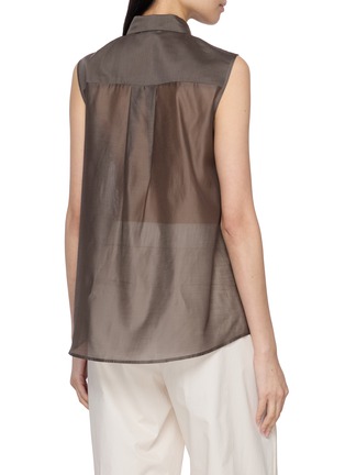 背面 - 点击放大 - PESERICO - Draped Front Sheer Back Top