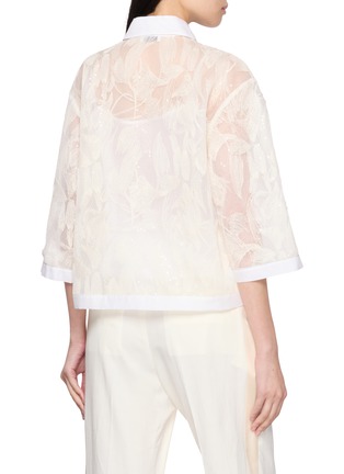 背面 - 点击放大 - PESERICO - Embroidered Quarter Sleeve Shirt