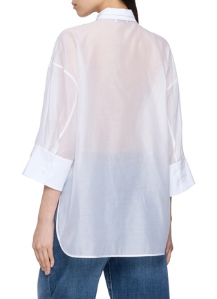 背面 - 点击放大 - PESERICO - Sheer Back Dropped Sleeve Shirt