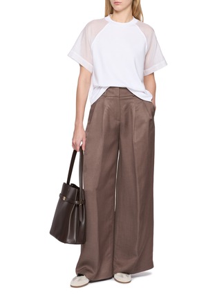 模特儿示范图 - 点击放大 - PESERICO - Double Dart Palazzo Trousers