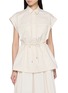 首图 - 点击放大 - PESERICO - Drawstring Waist Cap Sleeve Shirt