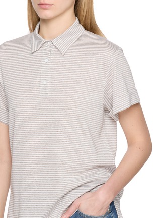  - PESERICO - Short Sleeve Striped Jersey Polo Top