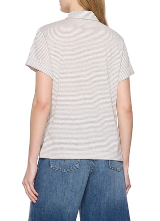 背面 - 点击放大 - PESERICO - Short Sleeve Striped Jersey Polo Top