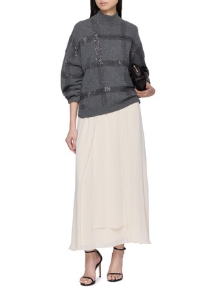 模特儿示范图 - 点击放大 - PESERICO - Elasticated Waist Maxi Skirt