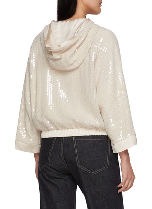 背面 - 点击放大 - PESERICO - Hooded Quarter Sleeve Sequin Jacket