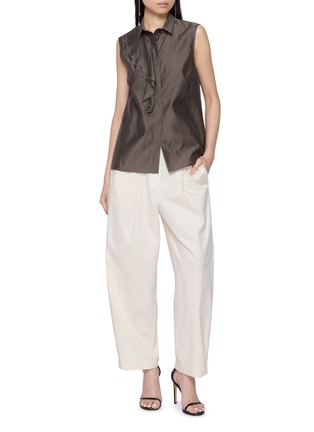 模特儿示范图 - 点击放大 - PESERICO - Elastic Waist Pleated Pants