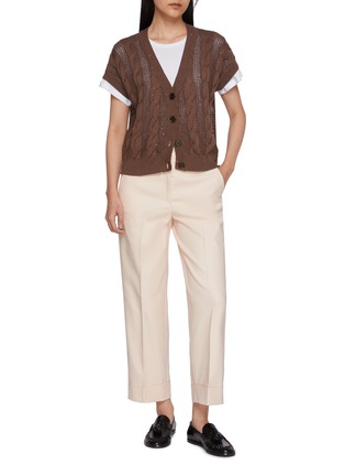 模特儿示范图 - 点击放大 - PESERICO - Turn Up Hem Suiting Pants