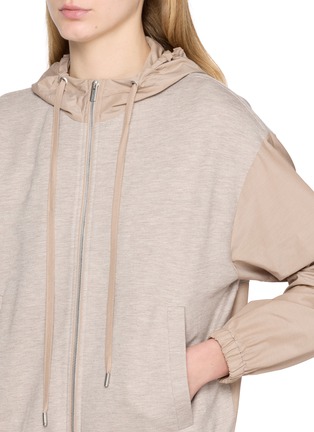  - PESERICO - Long Sleeve Contrast Panel Zip Up Hooded Jacket