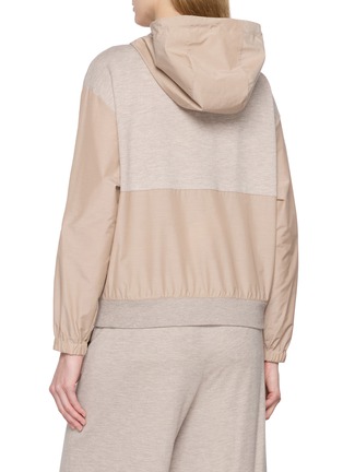 背面 - 点击放大 - PESERICO - Long Sleeve Contrast Panel Zip Up Hooded Jacket