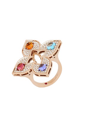 细节 - 点击放大 - ROBERTO COIN - Venetian Princess 18K Rose Gold Ruby Tanzanite Topaz Rubellite Citrine Ring — EU 52