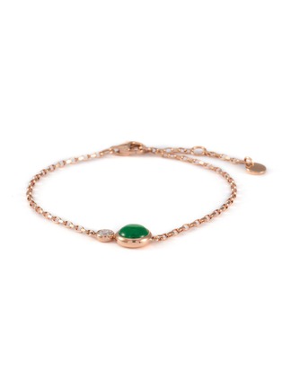 首图 - 点击放大 - LC COLLECTION LABEL - 18K Rose Gold Diamond Cobochon Jadeite Bracelet