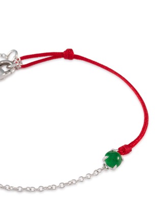 细节 - 点击放大 - LC COLLECTION LABEL - 18K White Gold Cabochon Jadeite Thread Bracelet — Medium
