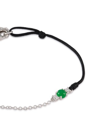 细节 - 点击放大 - LC COLLECTION LABEL - 18K White Gold Diamond Cabochon Jadeite Thread Bracelet — Small