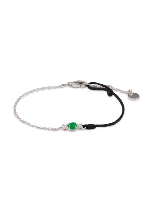 首图 - 点击放大 - LC COLLECTION LABEL - 18K White Gold Diamond Cabochon Jadeite Thread Bracelet — Small