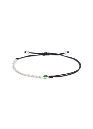 首图 - 点击放大 - LC COLLECTION LABEL - 18K White Gold Cabochon Jadeite Thread Bracelet — Medium