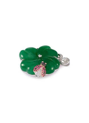 细节 - 点击放大 - SAMUEL KUNG - 18K White Gold Jadeite Diamond Ruby Pendant