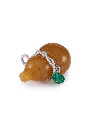 细节 - 点击放大 - SAMUEL KUNG - 18K White Gold Jade Diamond Emerald Pendant