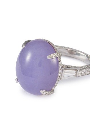 细节 - 点击放大 - SAMUEL KUNG - 18K White Gold Lavender Jade Diamond Ring — US 6.5