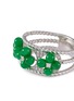 细节 - 点击放大 - SAMUEL KUNG - 18K White Gold Jadeite Bead Diamond Ring — US 6.5
