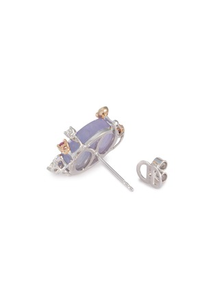 细节 - 点击放大 - SAMUEL KUNG - 18K White Gold Lavender Jade Diamond Sapphire Earrings
