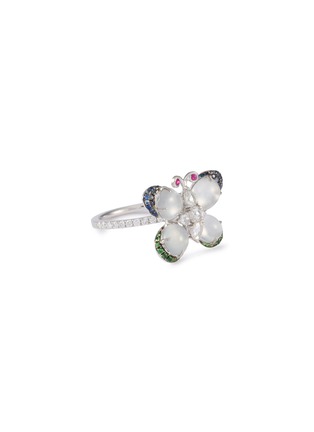 首图 - 点击放大 - SAMUEL KUNG - 18K White Gold Jade Diamond Sapphire Ruby Garnet Ring