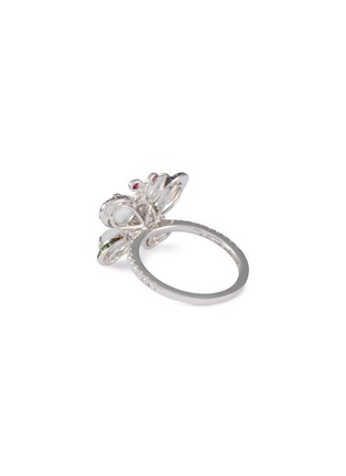 模特儿示范图 - 点击放大 - SAMUEL KUNG - 18K White Gold Jade Diamond Sapphire Ruby Garnet Ring