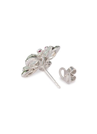 细节 - 点击放大 - SAMUEL KUNG - 18K White Gold Jade Diamond Sapphire Ruby Garnet Earrings