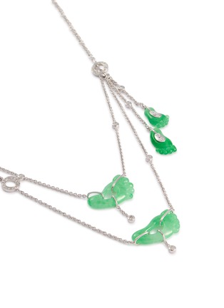 细节 - 点击放大 - SAMUEL KUNG - 18K White Gold Jadeite Diamond Necklace