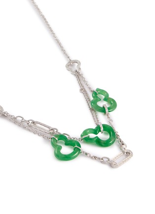 细节 - 点击放大 - SAMUEL KUNG - 18K White Gold Jadeite Diamond Necklace