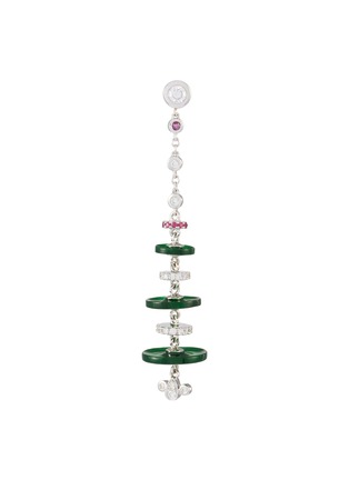 细节 - 点击放大 - SAMUEL KUNG - 18K White Gold Jadeite Diamond Ruby Drop Earrings