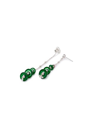 细节 - 点击放大 - SAMUEL KUNG - 18K White Gold Jadeite Diamond Ruby Drop Earrings