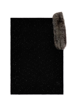 细节 - 点击放大 - LANE’S - Embellished Fur Collar Wool Cashmere Knit Shawl