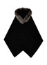首图 - 点击放大 - LANE’S - Embellished Fur Collar Wool Cashmere Knit Shawl
