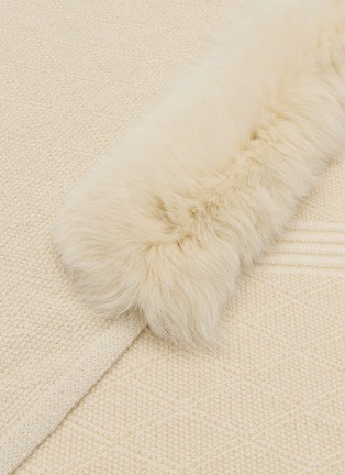细节 - 点击放大 - LANE’S - Fur Collar Wool Cashmere Knit Shawl
